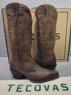 Tecovas The Annie Women's Size US 7.5B Cafe Goat Cowgirl 14" Boots
